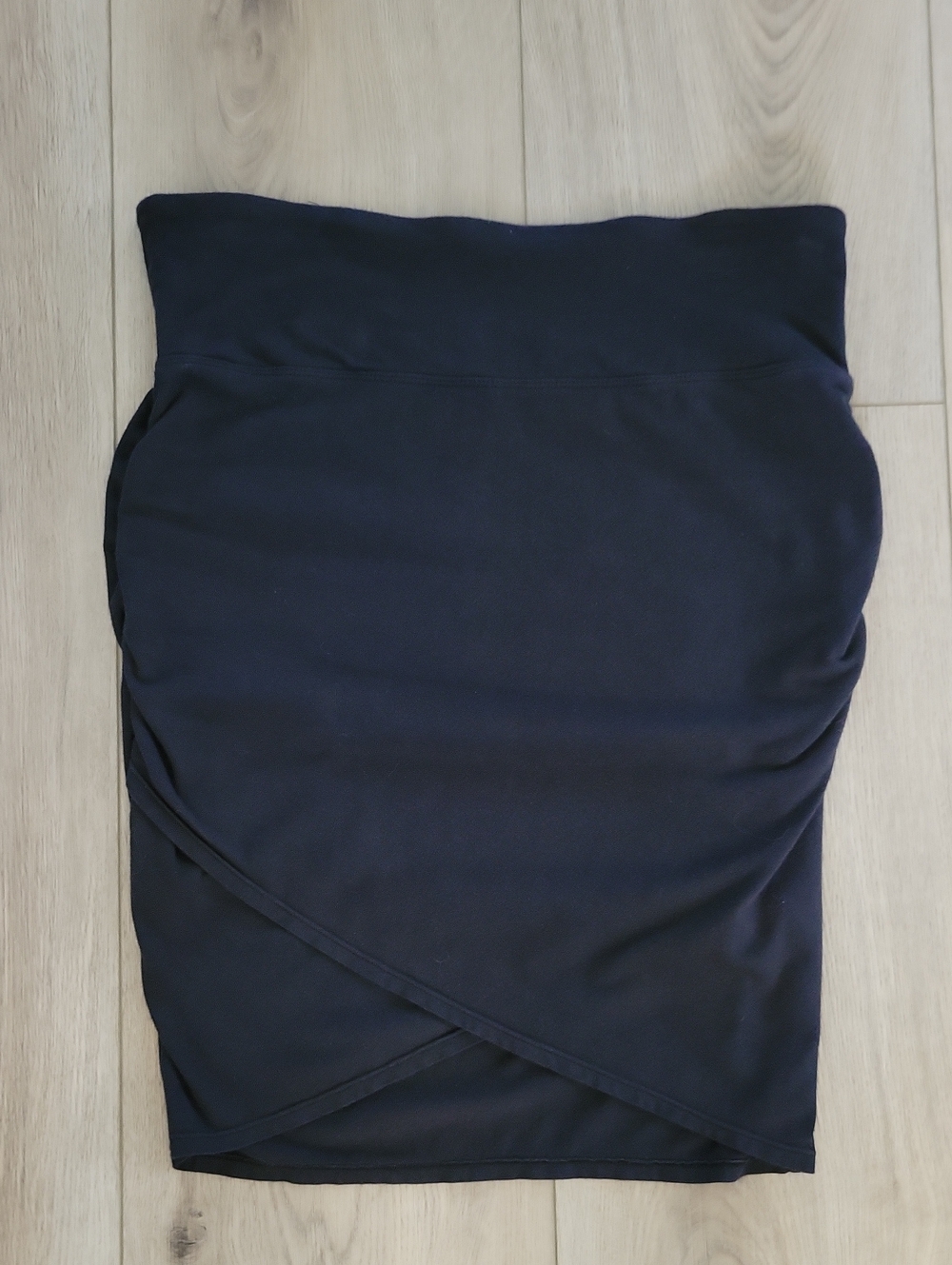 Athleta Navy Wrap-Front Pencil Skirt